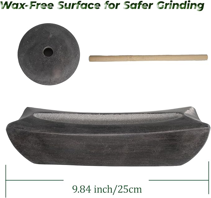 Traditional Hand-Crank Stone Mill Grinder Roller – 25cm Large Manual Matcha, Herbs,Spice, and Coffee Grinder for Home Kitchen | Authentic Chinese Grinding Tool Inspired by Song Dynasty