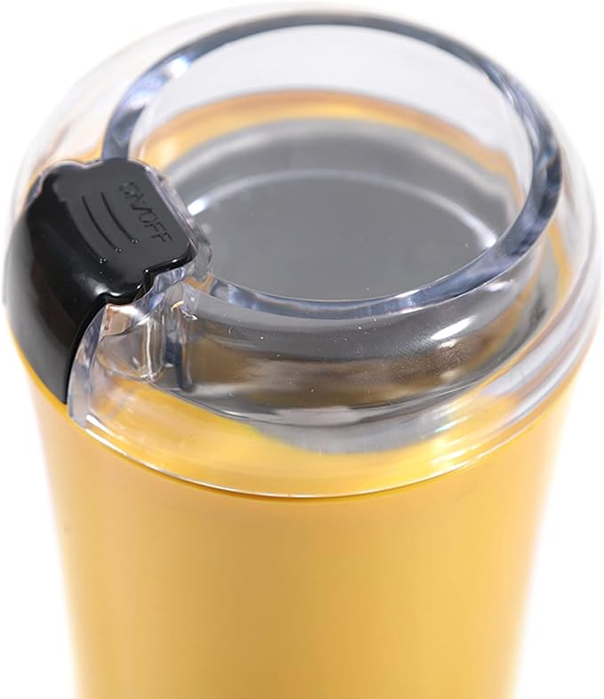 Electric Coffee Grinder, Powerful Spice Grinder Coffee Beans Grinder Coffee Mill Fresh Grind with Stainless Steel Blade, 50g Grinding Capacity, 150W 110V (Yellow)