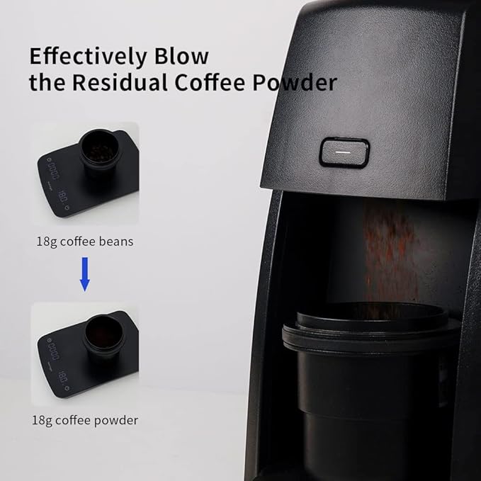 Coffee Grinder Single Dose Hopper Compatible with Baratza Encore Coffee Grinder Silicone Bellow with Mental Lid for Blow Out Residual Coffee Grounds Black