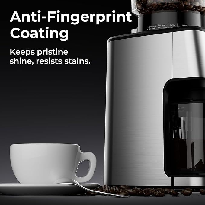 Burr Coffee Grinder, Electric Coffee Grinder with 51 Grind Settings, Precision Timer, Stainless Steel Espresso Grinder with Anti-Static Design, Easy Clean and 3 Modes