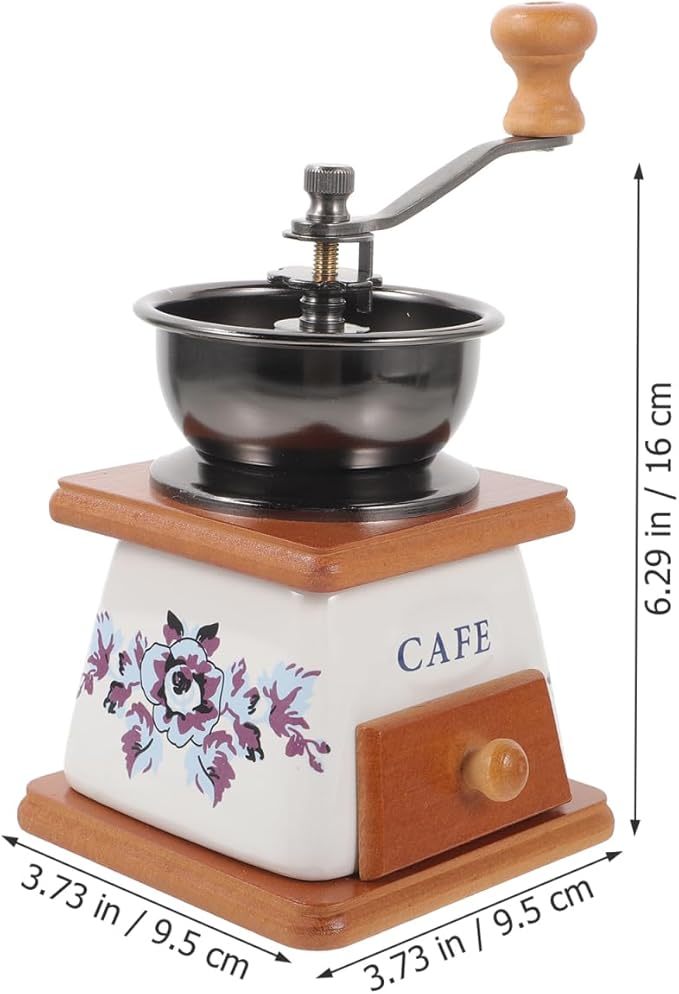 KICHOUSE Elegant Manual Coffee Machine Grinder Ceramic Burr Coffee Bean Mill Mini Pepper Grinder Space-saving for Kitchen