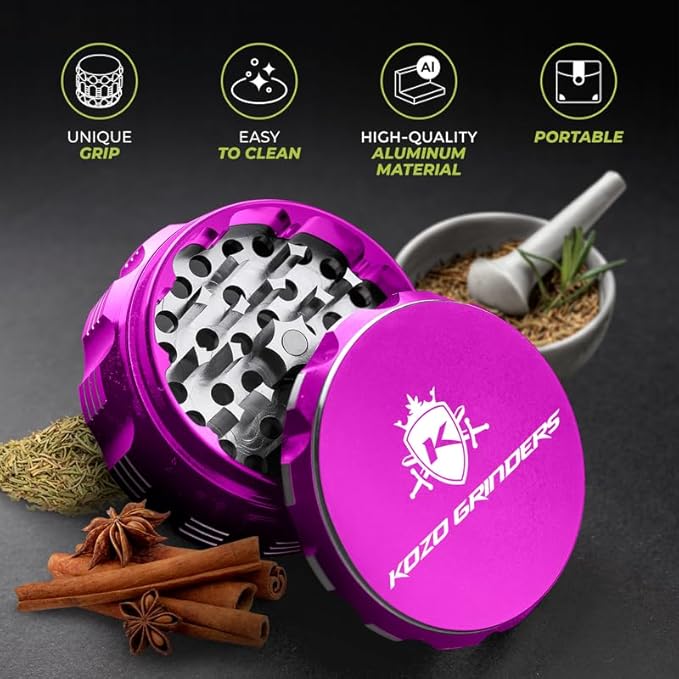 2.5 Inch Grinder Mills, Aluminum (Purple)