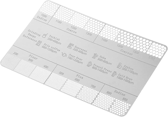 Reference Cards,Stainless Steel Coffee Grind Reference Card Metal Coffee Grind Size Ruler Professional Grinder Accessories
