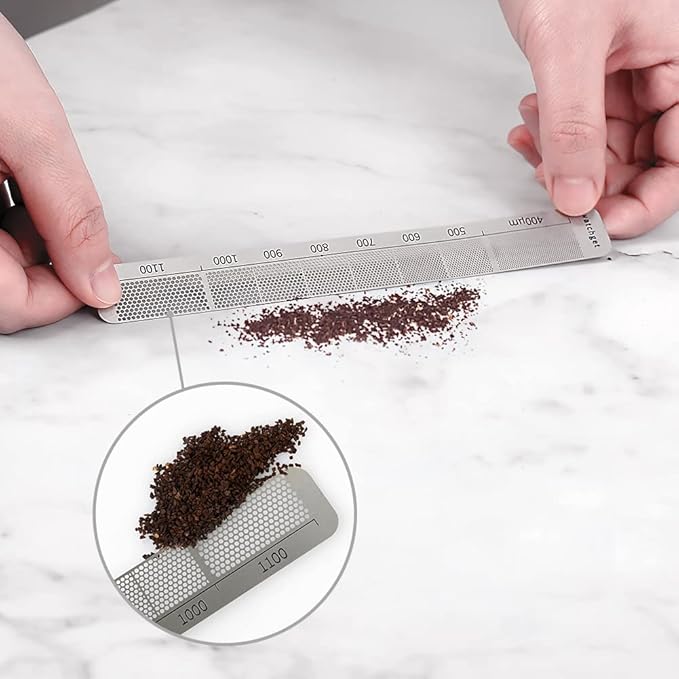 watchget Stainless Steel Precision Coffee Measuring Tool - Ruler for Grind Size, Professional Bean Grinder Accessory
