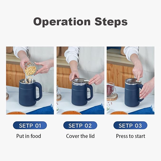 Household Small Powder Grinding Machine, Grain mills, Herb Grinder, Spice Grinder, Electric Coffee Grinder, Multifunctional Grinding Machine with 304 Stainless Steel Blade (Blue)