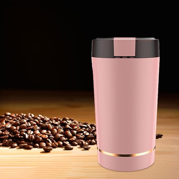 MagiDeal Electric Coffee Grinder Blender Office 220V Personal Stainless Steel Easy to Wipe Coffee Bean Grinding Machine Spice Grinder, Pink