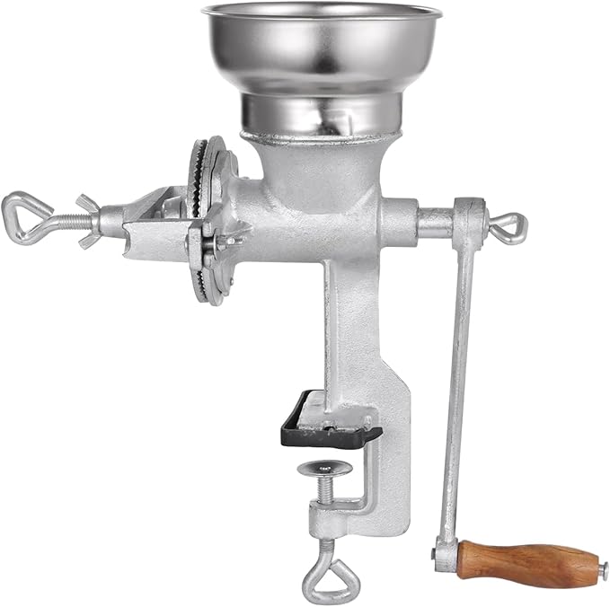 Corn Grinding Machine,Hand Mill GrainGrinder Cast Iron Manual Crank Grain Grinder,Wheat Grinder with Adjustable Coarseness & Wooden Handle for Corn, Coffee, Beans, Nuts, Domestic Use