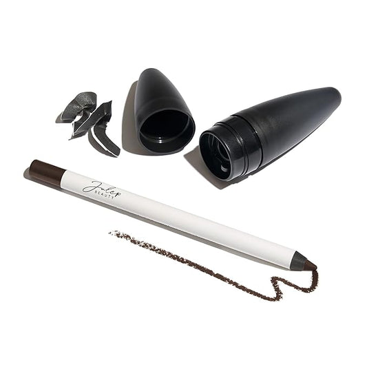 Julep Makeup Pencil Sharpener (Torpedo) + When Pencil Met Gel Sharpenable Multi-Use Longwear Eyeliner Pencil, Rich Brown