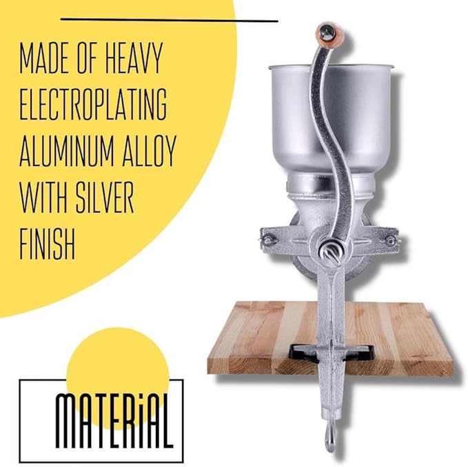 Hand Crack Corn Grain Mill Grinder Manual Mill Food Grinder Grain Mill Iron for Corn Coffee Food Wheat Oats Nut Herbs Spices Seeds Crusher Great for Restaurants Commercial Kitchens Bakery
