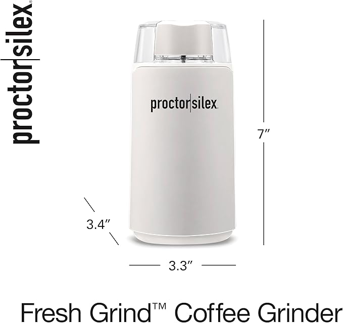 Proctor Silex Electric Coffee Grinder for Beans,Spices and More,Stainless Steel Blades,12 Cups,White,(Pack of 4)