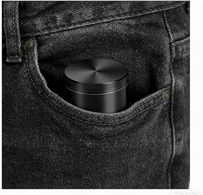 2.5 Inch Grinder - Heavy-Duty Aluminum, Non-Stick Design, Compact Essential Tool for Kitchen Coffee Brewing - Black