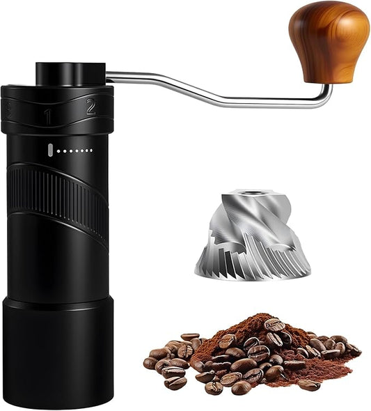Manual Coffee Grinder with 8 Adjustable Coarseness Settings for Espresso Moka Beans French Press Pour Over Drip Hand Crank Coffee Bean Grinder Mill for Home use or Travel Camping