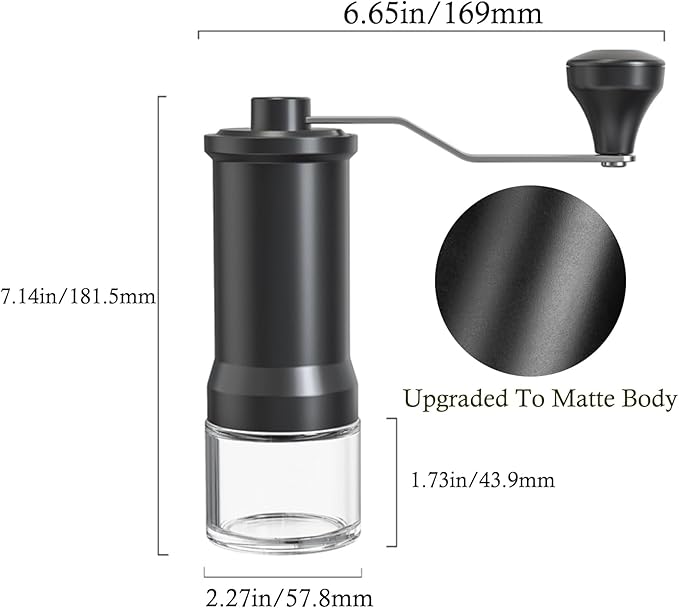 Manual Coffee Grinder, Ceramic Burr Coffee Grinder Manual Adjustable for Fine/Coarse Grind, Portable Spice Grinder with Cleaning Brush for Home, Travel, Camping