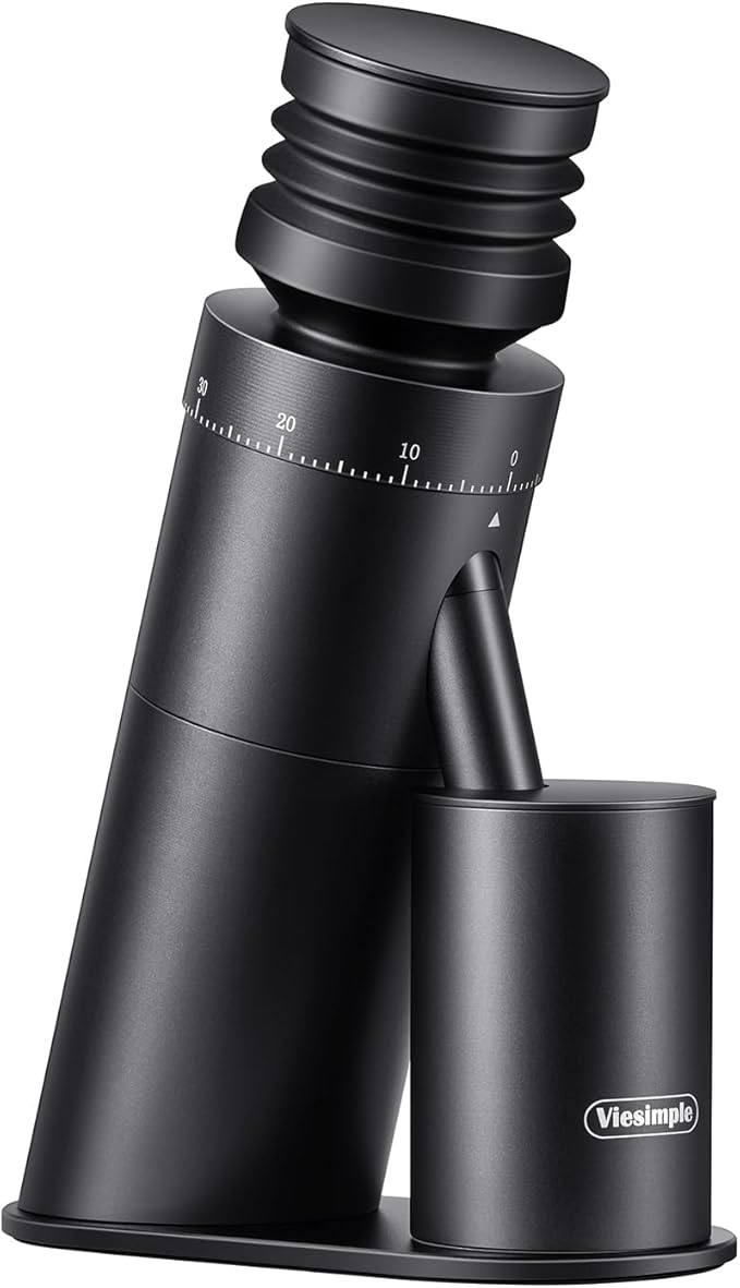 Coffee Grinder, Viesimple Gen 4, Single Dose Burr Coffee Grinders with Magnetic Dosing Cup, Electric Coffee Bean Grinder with Anti-Static Design, Espresso Grinder Compact & Quiet for Home Use Black