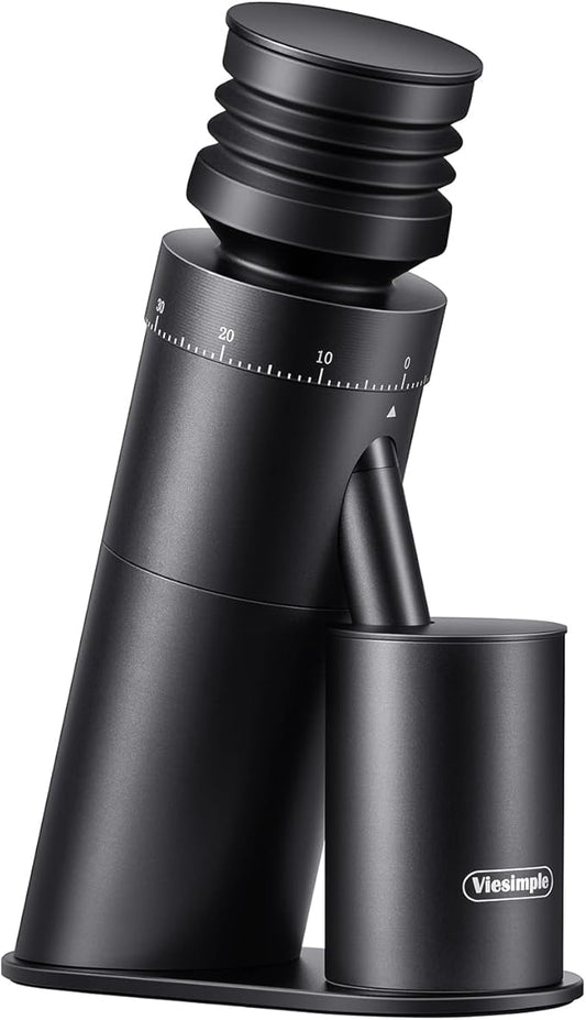 Coffee Grinder, Viesimple Gen 4, Single Dose Burr Coffee Grinders with Magnetic Dosing Cup, Electric Coffee Bean Grinder with Anti-Static Design, Espresso Grinder Compact & Quiet for Home Use Black