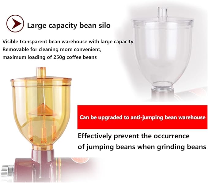 Electric Conical Burr Coffee Grinder Portable Coffee Bean Grinder Stainless Steel Smart Grinder with Adjustable Settings for Espresso, Spices, Nuts, Grains (Ordinary r,Ordinary red 220V
