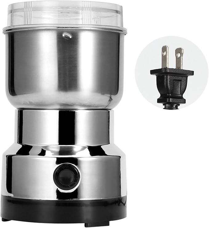 Fdit Coffee Grinder, Stainless Steel Grind Crusher, Electric Coffee Coffee Nut Grain Grinder for Coffee Beans, Kitchen s,Nuts(US)