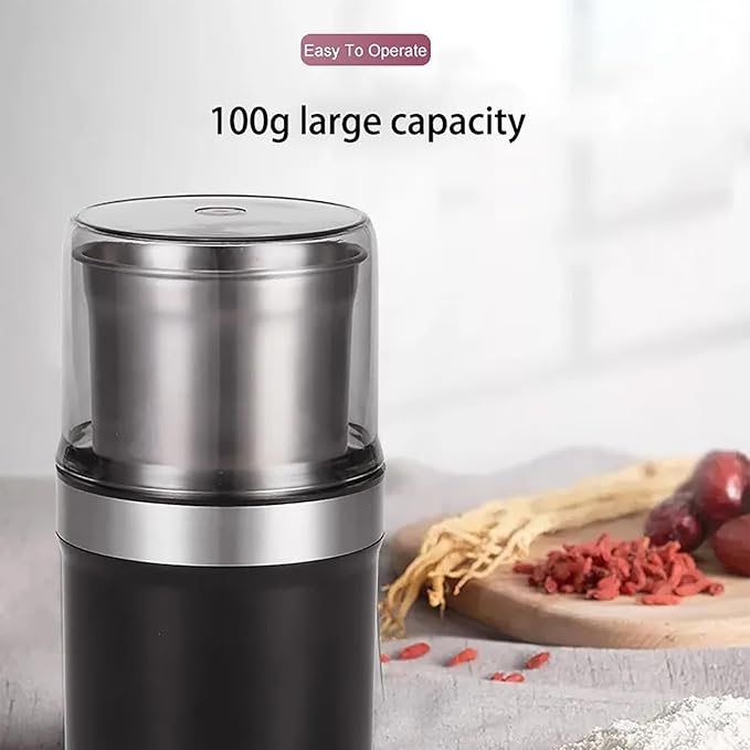 Electric Coffee Grinder, Innovative Coffee Grinder, With Heavy-Duty Stainless Steel Grind Blades,2/3 Cup Coffee Bean Capacity, One Touch Push-Button Control for Crus