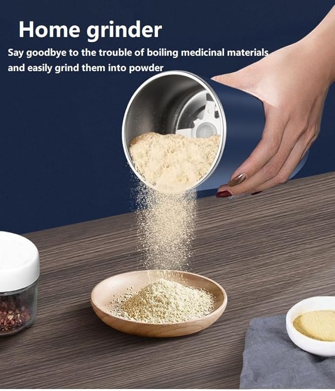 Electric Coffee Grinder, Portable Coffee Bean and Spice Grinder, 300W Powerful, Household Stainless Steel 8-Blade Blade, for Herbs, Spices, Coffee, Nuts, and Seeds (Black)