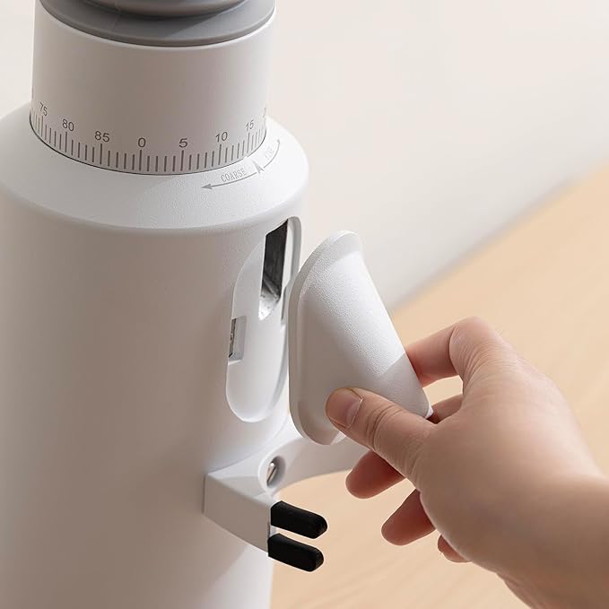 T64 Single Dose Coffee Grinder, 64mm Flat Burrs Electric Espresso Grinder (White)