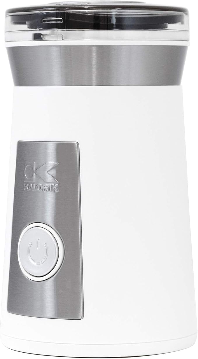 Kalorik Modern Multifunctional Coffee & Spice Grinder, White and Stainless Steel
