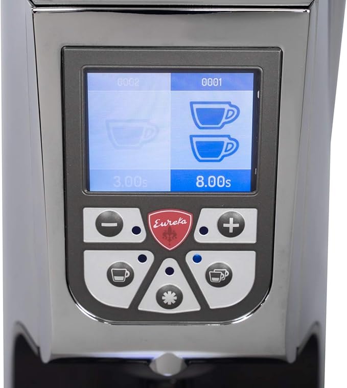 Eureka Atom Speciality 65 Espresso Grinder - Short Hopper | 65mm Flat Burrs | Silent Technology | Programmable Dosing | (Chrome)