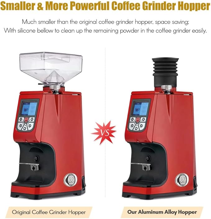 Aluminum Alloy Single Dose Hopper with Silicone Bellow Coffee Grinder Accessories Replacement for Eureka Atom Coffee Grinder