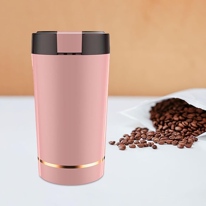 MagiDeal Electric Coffee Grinder Blender Office 220V Personal Stainless Steel Easy to Wipe Coffee Bean Grinding Machine Spice Grinder, Pink