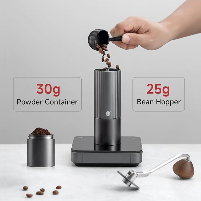 zeroHero Z3 X-FOLD Folding Hand Grinder Titanium-Coated Stainless Steel Conical Burr, 25g-30g Capacity, for Espresso, French Press & Pour Over