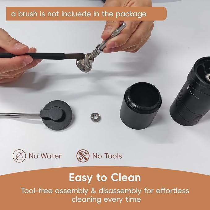 Manual Coffee Grinder with 8 Adjustable Coarseness Settings for Espresso Moka Beans French Press Pour Over Drip Hand Crank Coffee Bean Grinder Mill for Home use or Travel Camping