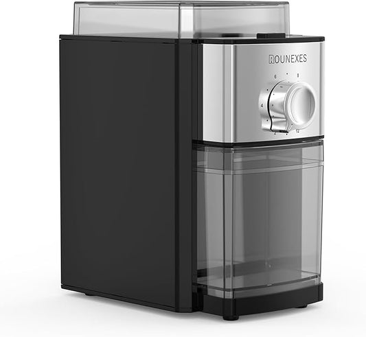 Burr Coffee Beans Grinder Electric for Home Use with 14 Grinding Settings, 2-12Cups, Silver Black