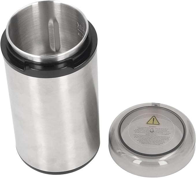 Generic Electric Coffee Grinder Stainless Steel Powerful 200W Motor Transparent Lid for Home Kitchen Use ABS Aluminum 304 Stainless Steel