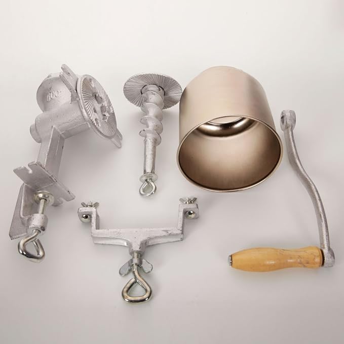 Grain Grinder,500# Home Use Hand Cranking Operation Grain Grinder Silver