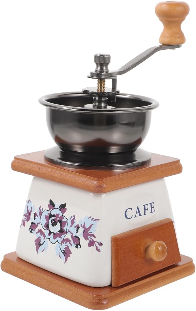 KICHOUSE Elegant Manual Coffee Machine Grinder Ceramic Burr Coffee Bean Mill Mini Pepper Grinder Space-saving for Kitchen