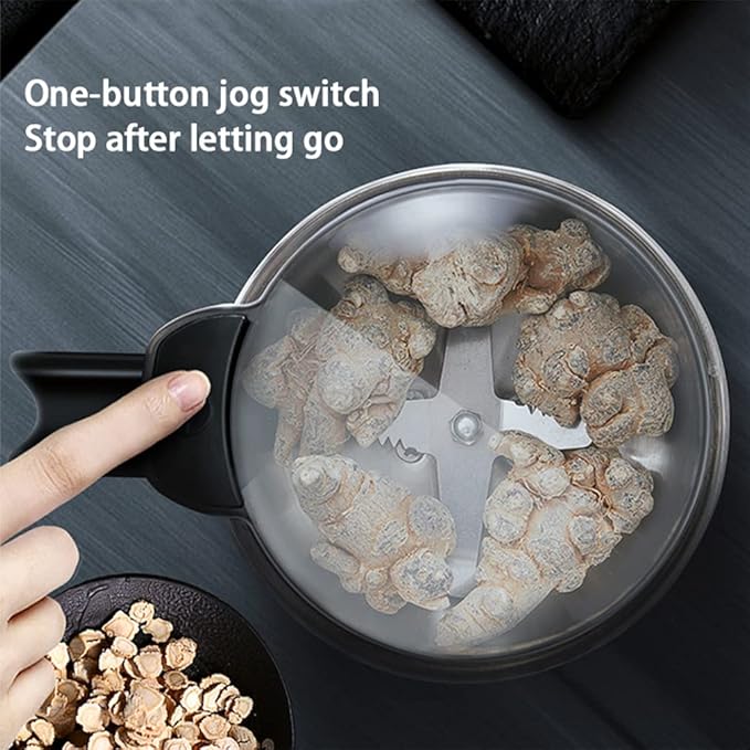 Multifunctional Smash Machine, 400W 200g Capacity Grain Coffee & Spice Grinder, Stainless Steel, Open-Cover-Stop Safety Design, 30s Speedy Grinding for Bean, Spice, Herbs, Dry Materials