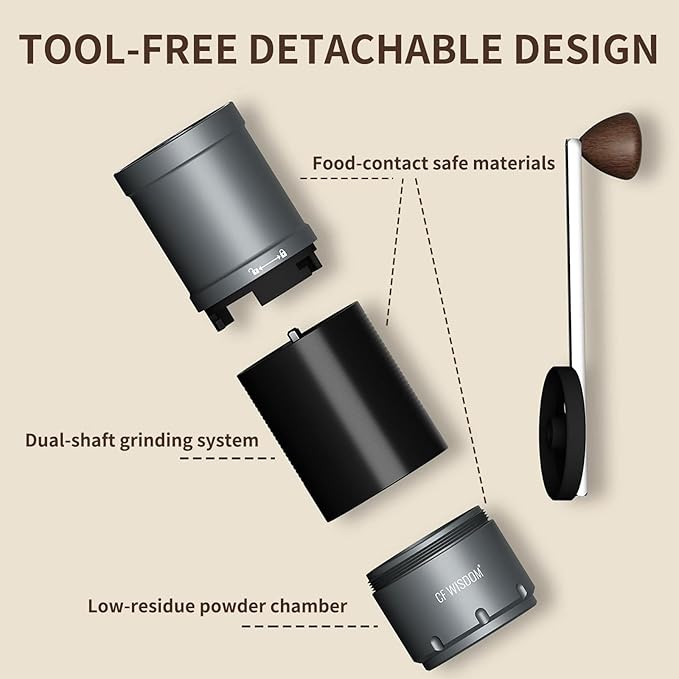 Portable Electric Coffee Grinder, Conical Burr Coffee Grinder – Dual Mode Manual & Electric Grinder Manual with Adjustable Grind Settings, Hand Bean Grinder for RV, Hiking, Office