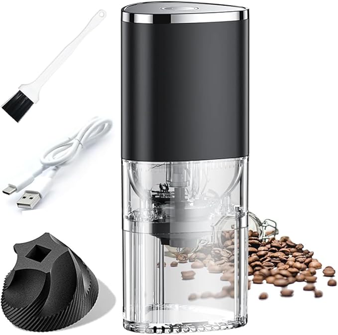Coffee Grinders for Home USE, Burr Coffee Grinder, Ccoffee Maker with Grinder Built in USB Charging, Adjustable Coarse/Fine Grinding, Suitable for Various Coffee Brewing Modes