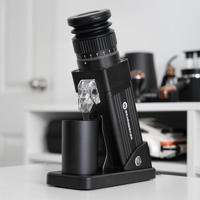 STARSEEKER E55 Pro Electric Coffee Grinder, 55mm Titanium Conical Burr - Professional Espresso Grinder with Stepless Adjustment & Anti-Static Tech, for Home, Office, Café Use