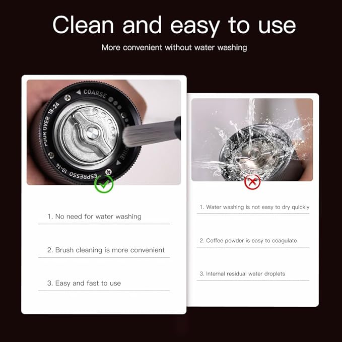 Manual Coffee Grinders with CNC Stainless Steel Burr for Espresso, Travel, Camping, Kitchen & Office, Small Hand Coffee Bean Grinder Manual(Black)