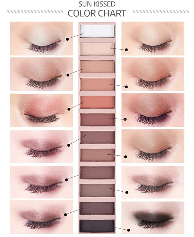 BestLand 2 Pack 12 Colors Makeup Nude Colors Eyeshadow Palette Natural Nude Matte Shimmer Glitter Pigment Eye Shadow Pallete Set Waterproof Smokey Professional Beauty Makeup Kit (2 PCS)