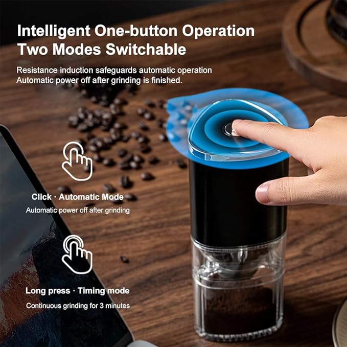 Coffee Grinders for Home USE, Burr Coffee Grinder, Ccoffee Maker with Grinder Built in USB Charging, Adjustable Coarse/Fine Grinding, Suitable for Various Coffee Brewing Modes