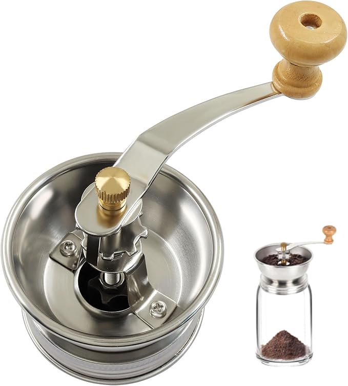1 Pack Manual Coffee Grinder, Stainless Steel Burr Ceramic Burr for Camping Home Barista(70mm)