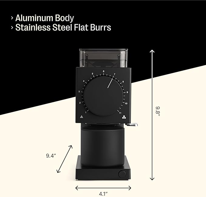 Fellow Ode Gen 2 64mm Flat Burr Coffee Grinder, Single Dose, 31 Grind Settings, Electric, Stainless Steel, Quiet & Anti-Static for Pour Over, French Press & Cold Brew – Matte Black