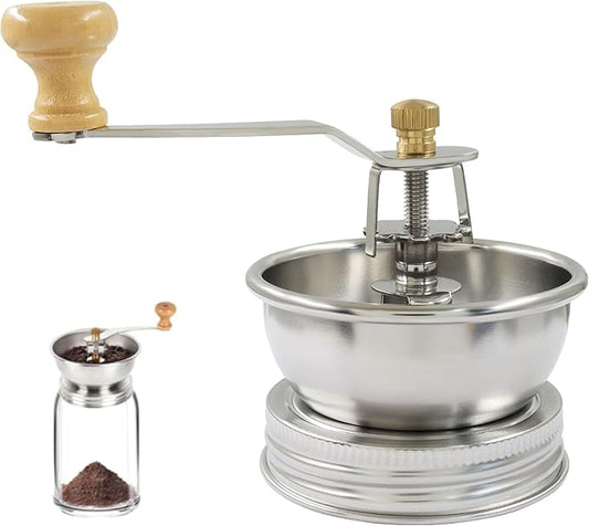 1 Pack Manual Coffee Grinder, Stainless Steel Burr Ceramic Burr for Camping Home Barista(70mm)