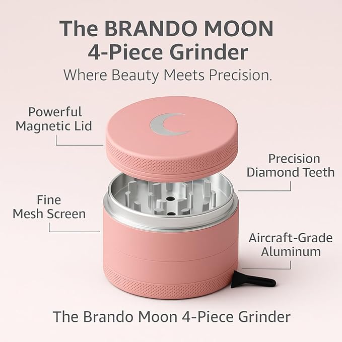Brando Moon Manual Matte Spice Kitchen Crusher – 2.5” Coffee Bean Crusher with Cleaning Scraper and Storage, for Camping and Outdoor