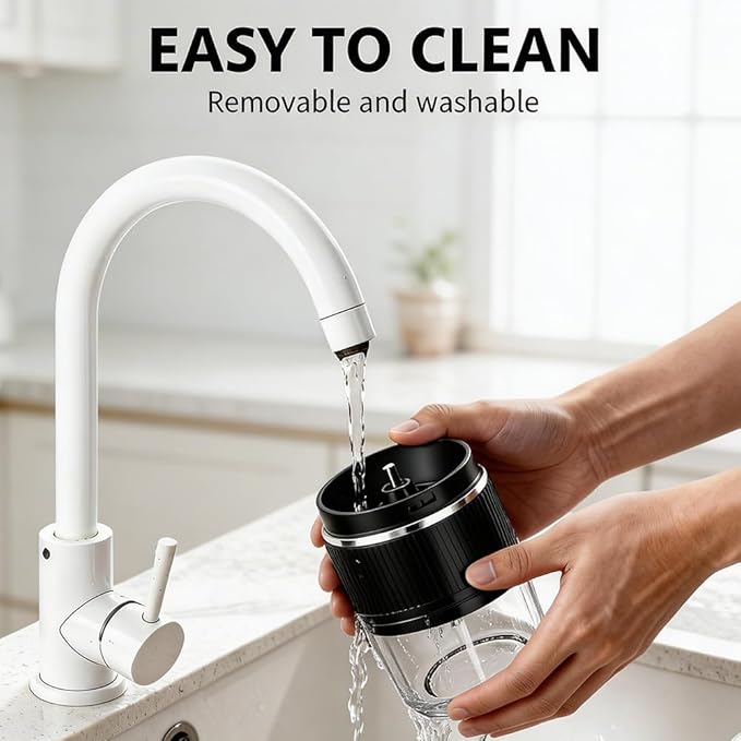 Handheld Electric Coffee Grinder Portable USB-C Rechargeable - Compact & Lightweight for Travel, Camping, Home Use, Black/White Design (60, White, one size fits all)