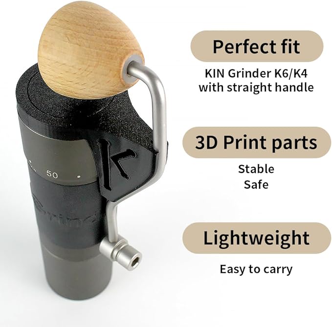 Sealed handle storage cover for kingrinder k4-k6 Manual coffee grinder handle Convenient for home storage and camping (K4-K6（Curved handle）)