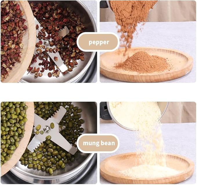 Electric Coffee Bean Grinder, 300W Motor, 8-Blade Stainless Steel, 14oz/250g Capacity, for Spices Grains Nuts, with Hand Wash Bowl