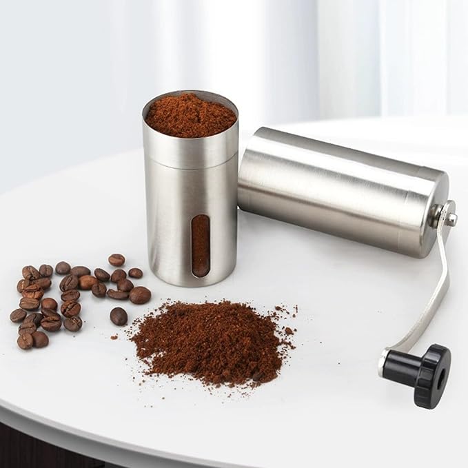 Manual Coffee Grinder Coarse/Fine Grind Stainless Steel Coffee Bean Grinder Ceramic Burr Portable Espresso/Drip Grind Travel & Home Use