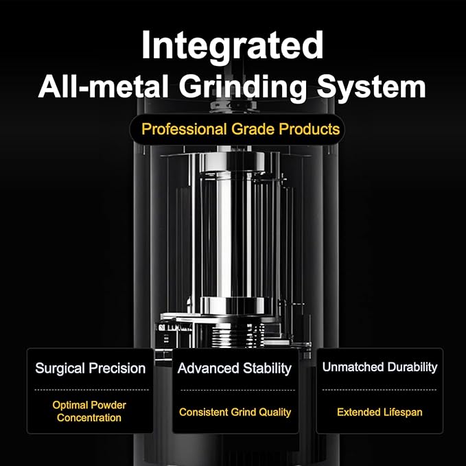 V4 Coffee Grinder, Manual Coffee Grinder with Foldable Handle, Full Aluminum Alloy Body & Stainless Steel Conical Burr for Consistent Grind, Espresso Coffee Grinder for Travel Camping Home